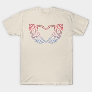 Bisexual Skeleton Heart Hands T-Shirt